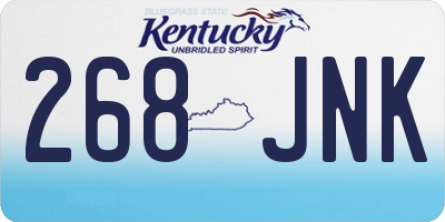 KY license plate 268JNK
