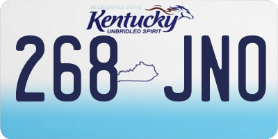 KY license plate 268JNO