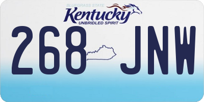 KY license plate 268JNW