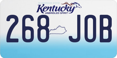 KY license plate 268JOB