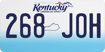 KY license plate 268JOH