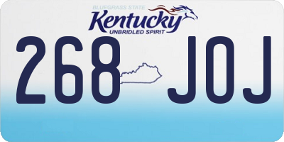 KY license plate 268JOJ