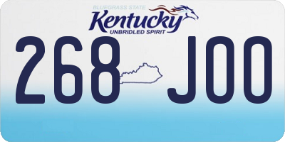 KY license plate 268JOO