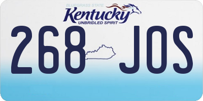 KY license plate 268JOS