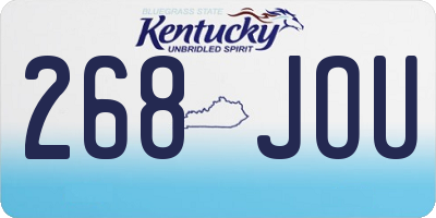 KY license plate 268JOU