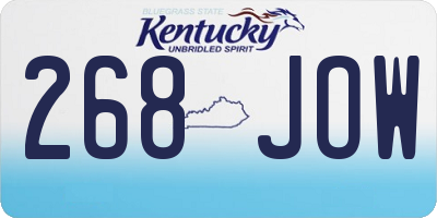 KY license plate 268JOW