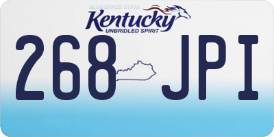 KY license plate 268JPI