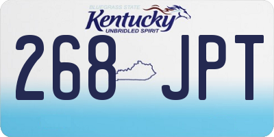 KY license plate 268JPT