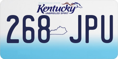 KY license plate 268JPU