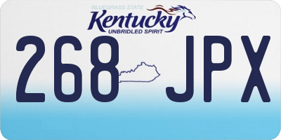 KY license plate 268JPX