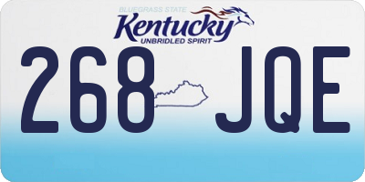 KY license plate 268JQE