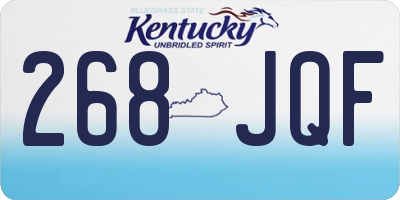 KY license plate 268JQF
