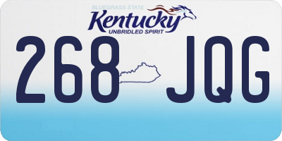 KY license plate 268JQG