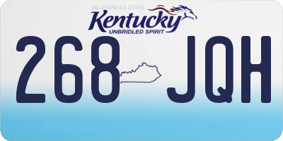 KY license plate 268JQH