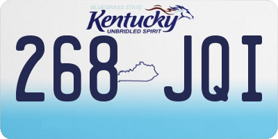 KY license plate 268JQI