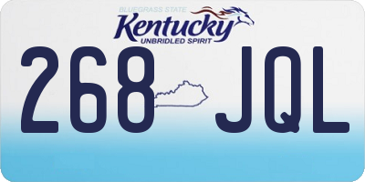 KY license plate 268JQL