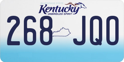 KY license plate 268JQO