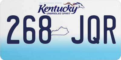 KY license plate 268JQR