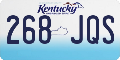 KY license plate 268JQS