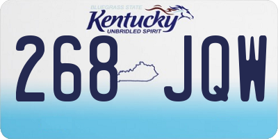 KY license plate 268JQW