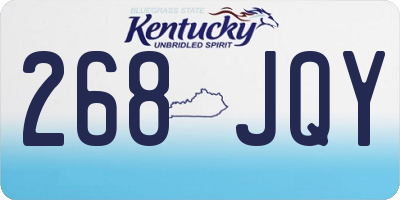 KY license plate 268JQY