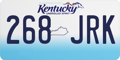 KY license plate 268JRK