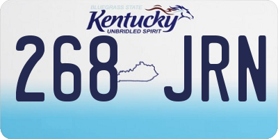 KY license plate 268JRN