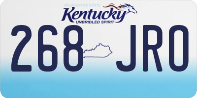 KY license plate 268JRO