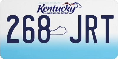 KY license plate 268JRT