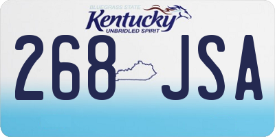 KY license plate 268JSA