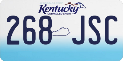 KY license plate 268JSC
