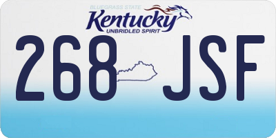 KY license plate 268JSF