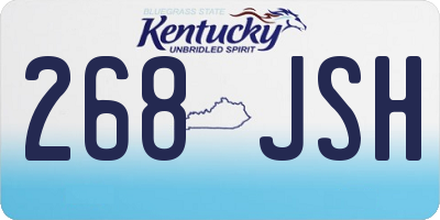 KY license plate 268JSH