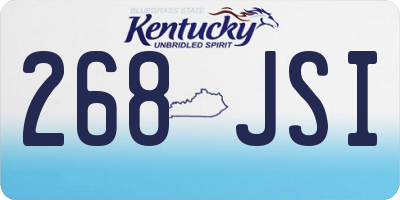 KY license plate 268JSI