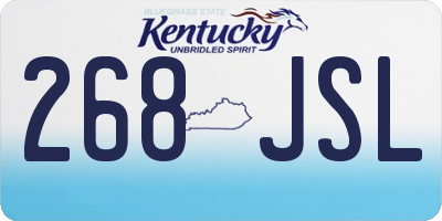 KY license plate 268JSL