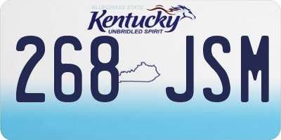KY license plate 268JSM