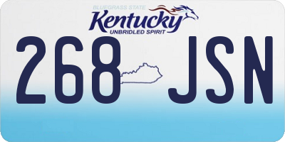 KY license plate 268JSN