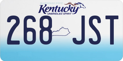 KY license plate 268JST