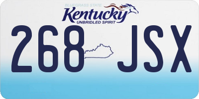 KY license plate 268JSX