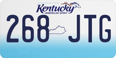 KY license plate 268JTG