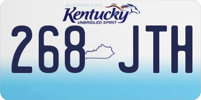 KY license plate 268JTH