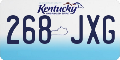KY license plate 268JXG