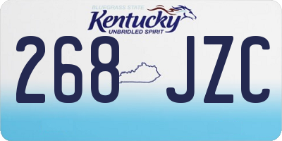 KY license plate 268JZC
