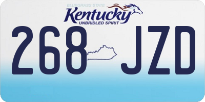 KY license plate 268JZD
