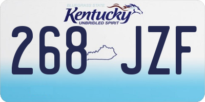 KY license plate 268JZF