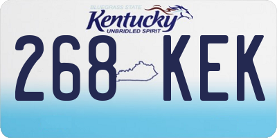 KY license plate 268KEK