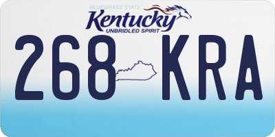 KY license plate 268KRA
