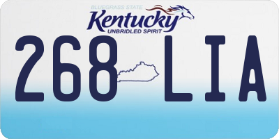 KY license plate 268LIA