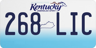 KY license plate 268LIC