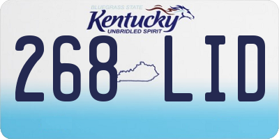 KY license plate 268LID